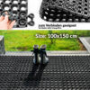 Ringgummimatte Schmutzfangmatte Fußabtreter Gummimatte Wabenmatte 100x150cm Schwarz