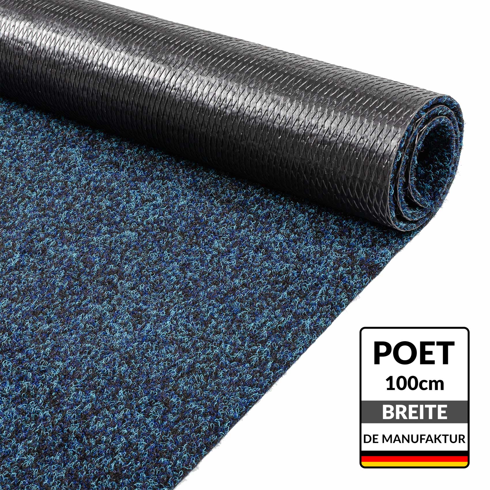 Schmutzfangteppich Sauberlaufmatte Schmutzfangmatte Flur Teppich Teppichläufer Läufer Flur POET Breite 100cm Blau