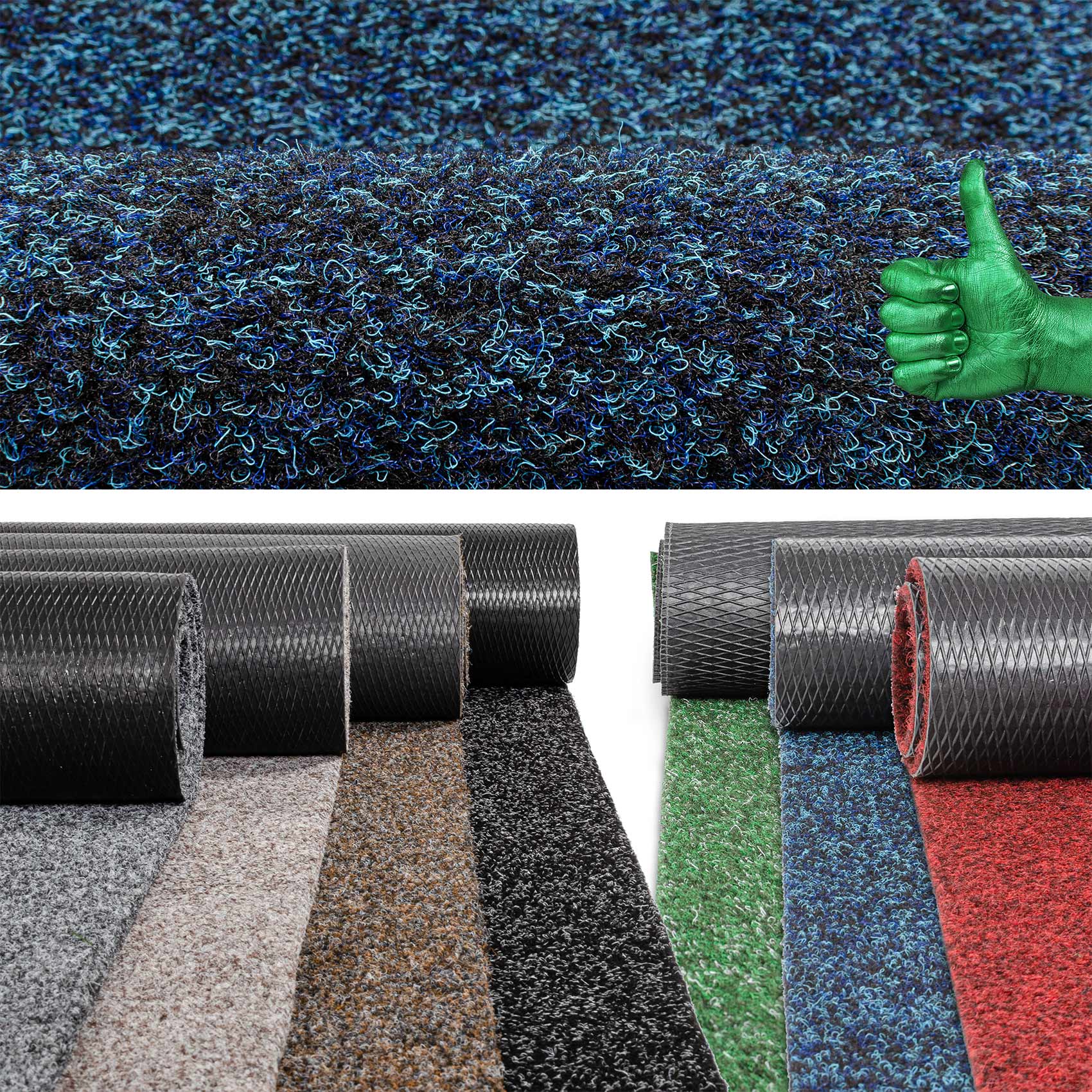 Schmutzfangteppich Sauberlaufmatte Schmutzfangmatte Flur Teppich Teppichläufer Läufer Flur POET Breite 100cm Blau