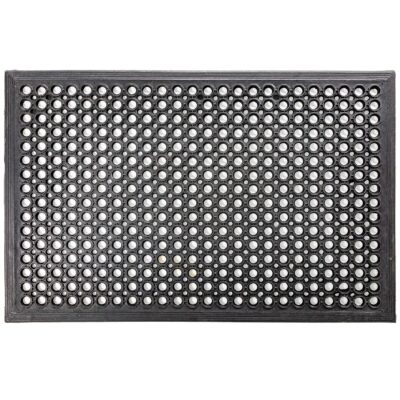 Ringgummimatte mit Gummirand Schmutzfangmatte Gummimatte Wabenmatte 60x90cm Schwarz