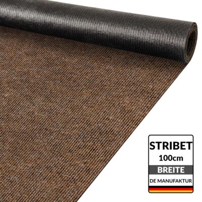 Teppichläufer Läufer Flur Sauberlaufmatte Läufer rutschfest STRIBET Breite 100cm Dunkelbraun