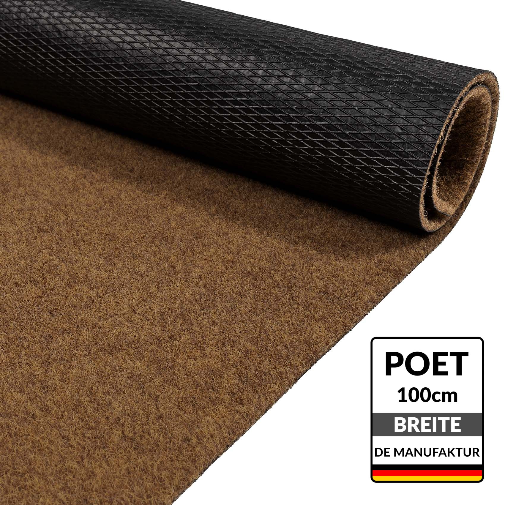 POETCOCO_10_11 Sauberlaufmatte Schmutzfangmatte Teppichläufer Läufer Flur Innen Außen Eingang POET Breite 100cm Kokos