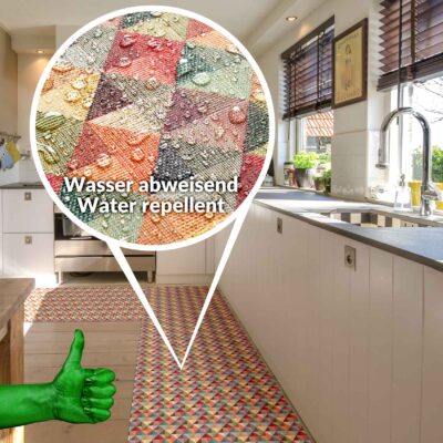 Küchenläufer Teppichläufer Flur Läufer rutschfest Rauten Breite 65cm Meterware
