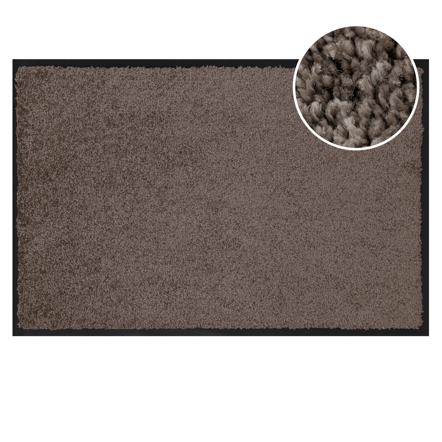Fußmatte Schmutzfangmatte QUEEN Sauberlaufmatte Schmutzmatte mit Gummirand für innen & außen 5 Größen Braun 40 x 60 cm