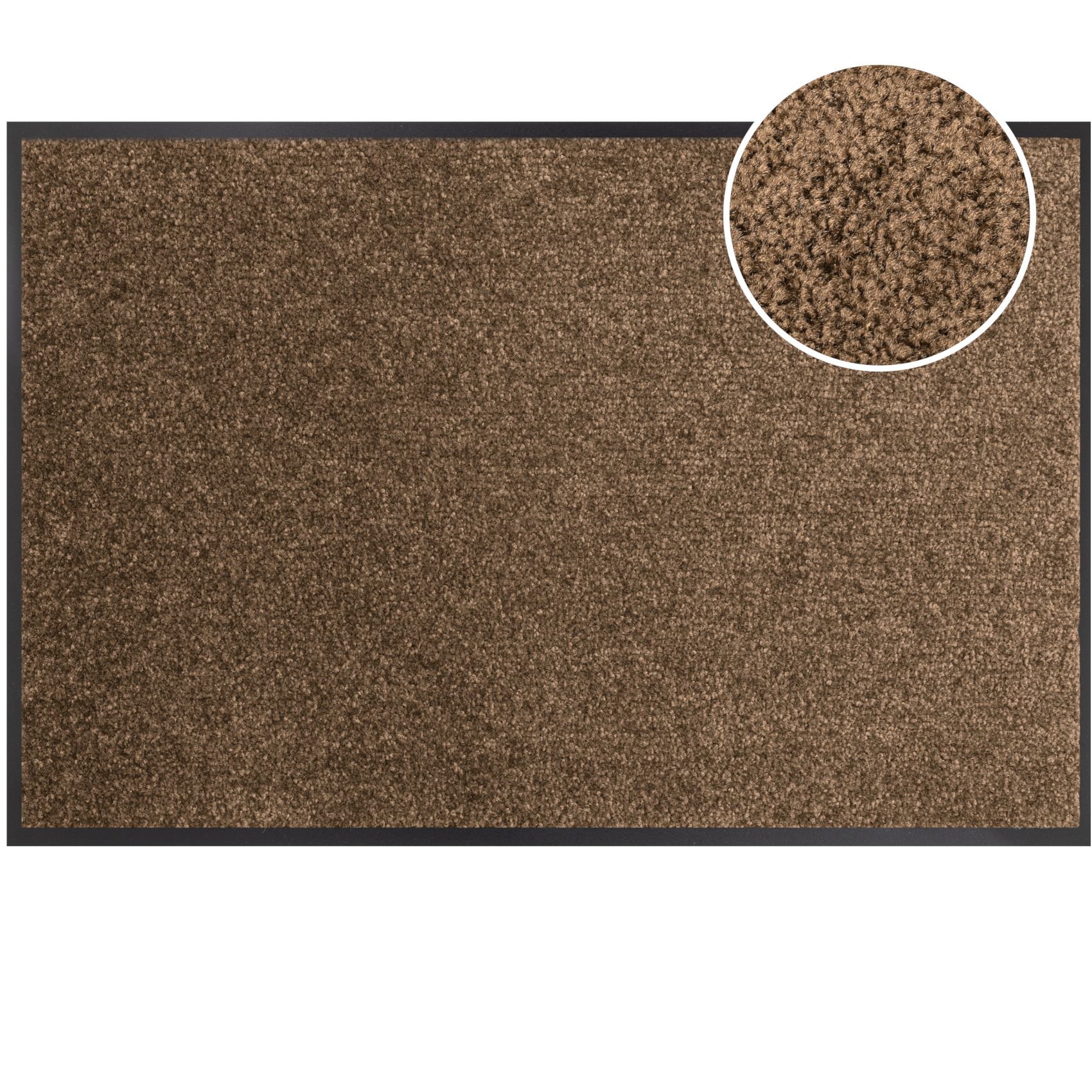 Fußmatte Schmutzfangmatte AMIGO Sauberlaufmatte Schmutzmatte mit Gummirand 8 Größen für innen & außen Braun 40 x 60 cm