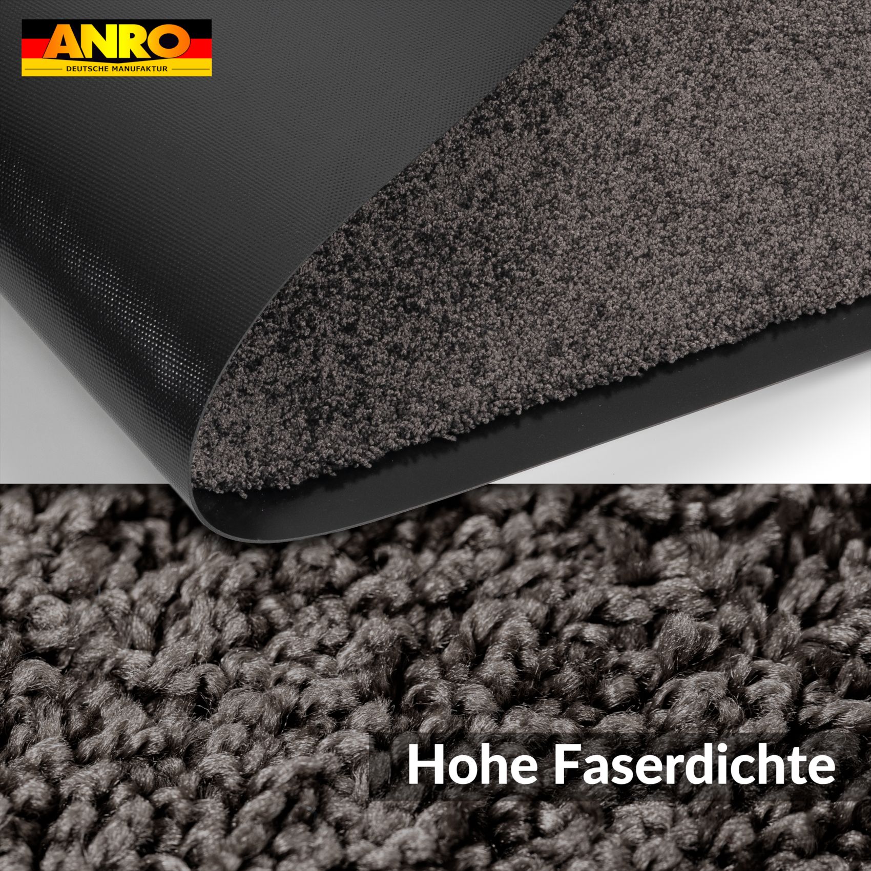 Fußmatte Schmutzfangmatte QUEEN Sauberlaufmatte Schmutzmatte mit Gummirand für innen & außen 5 Größen Anthrazit