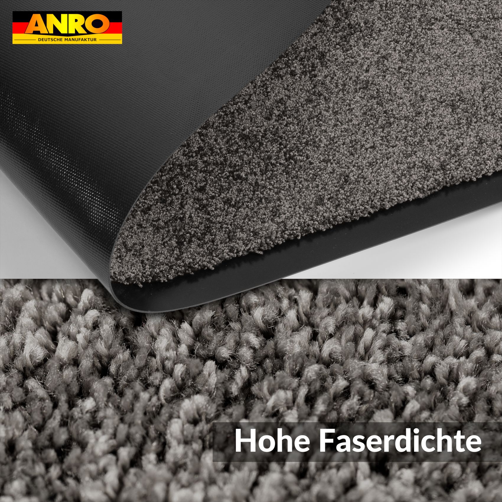 VQU-SMA-GRAU_30 Fußmatte Schmutzfangmatte QUEEN Sauberlaufmatte Schmutzmatte mit Gummirand für innen & außen 5 Größen Grau