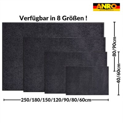 Fußmatte Schmutzfangmatte AMIGO Sauberlaufmatte Schmutzmatte mit Gummirand 8 Größen für innen & außen Blau