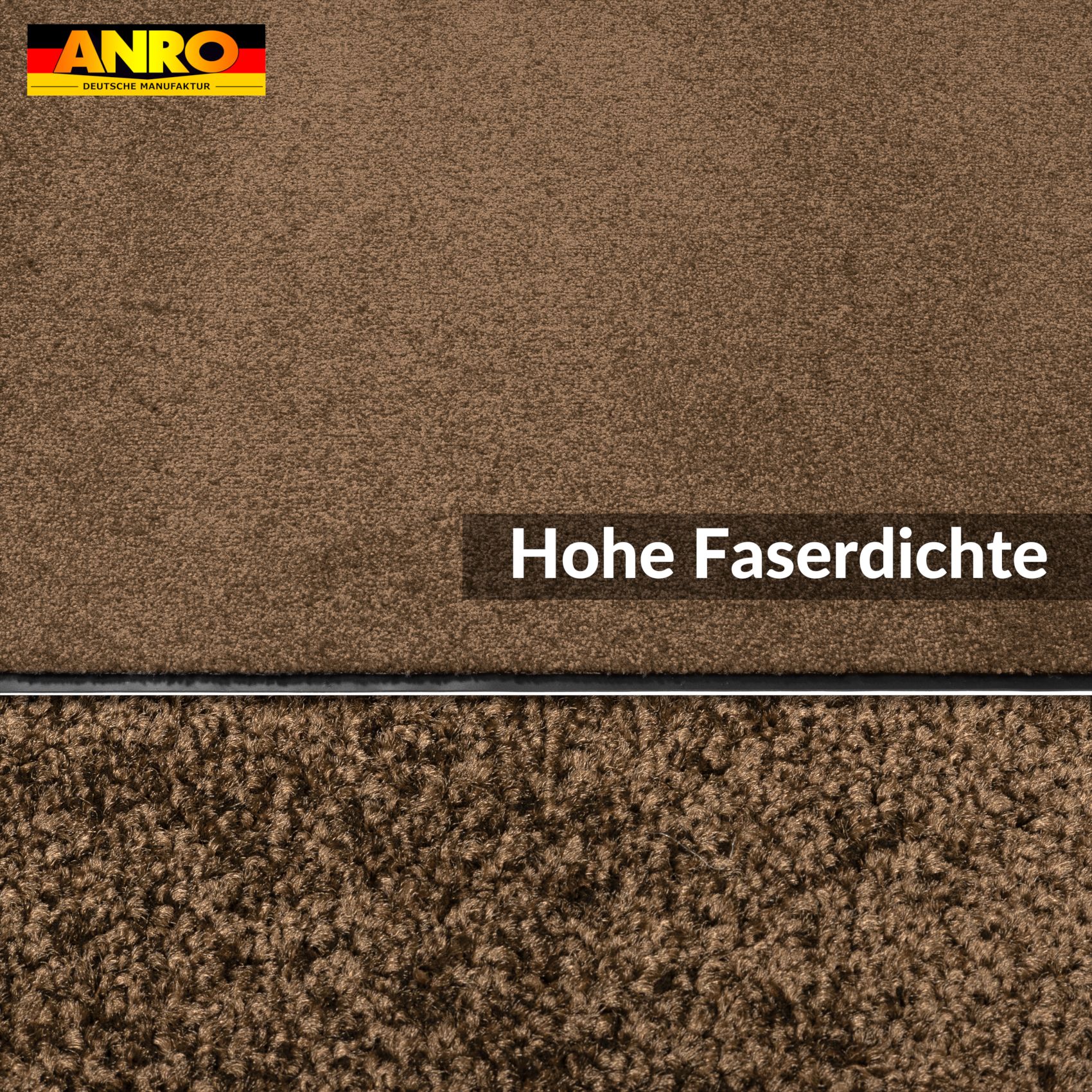VAM-SMA-BRAU_30 Fußmatte Schmutzfangmatte AMIGO Sauberlaufmatte Schmutzmatte mit Gummirand 8 Größen für innen & außen Braun