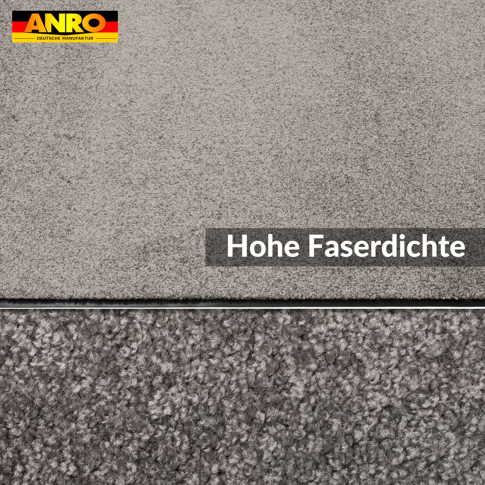 Fußmatte Schmutzfangmatte AMIGO Sauberlaufmatte Schmutzmatte mit Gummirand 8 Größen für innen & außen Grau