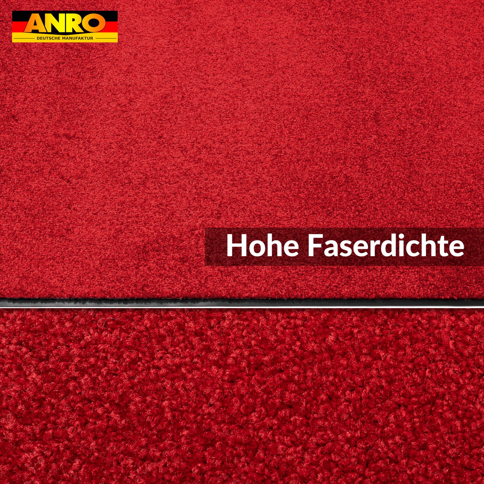 VAM-SMA-ROTT_30 Fußmatte Schmutzfangmatte AMIGO Sauberlaufmatte Schmutzmatte mit Gummirand 8 Größen für innen & außen Rot