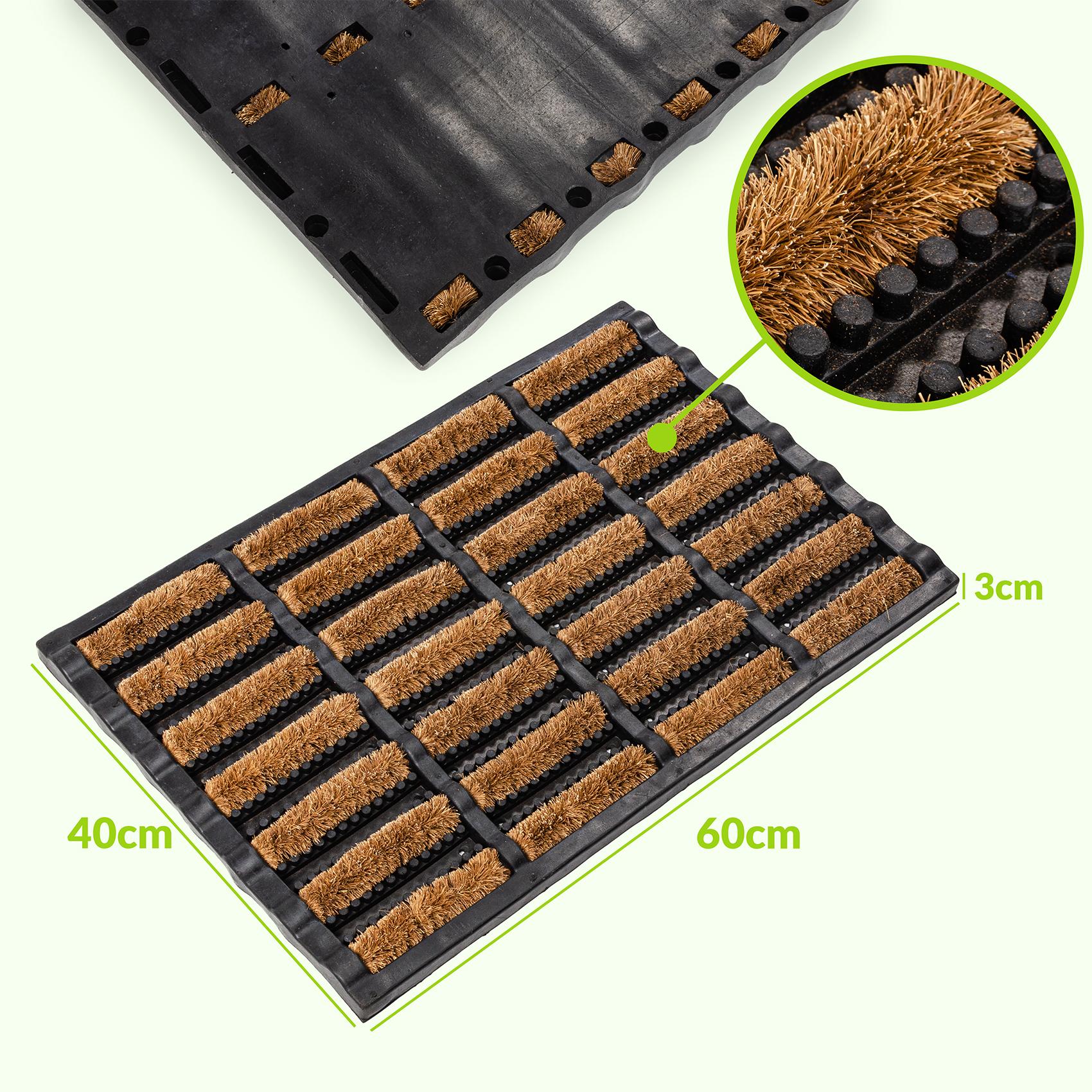 Kokosmatte Gummi Kokos Fußmatte Eco-Natur Schmutzfangmatte 40x60cm