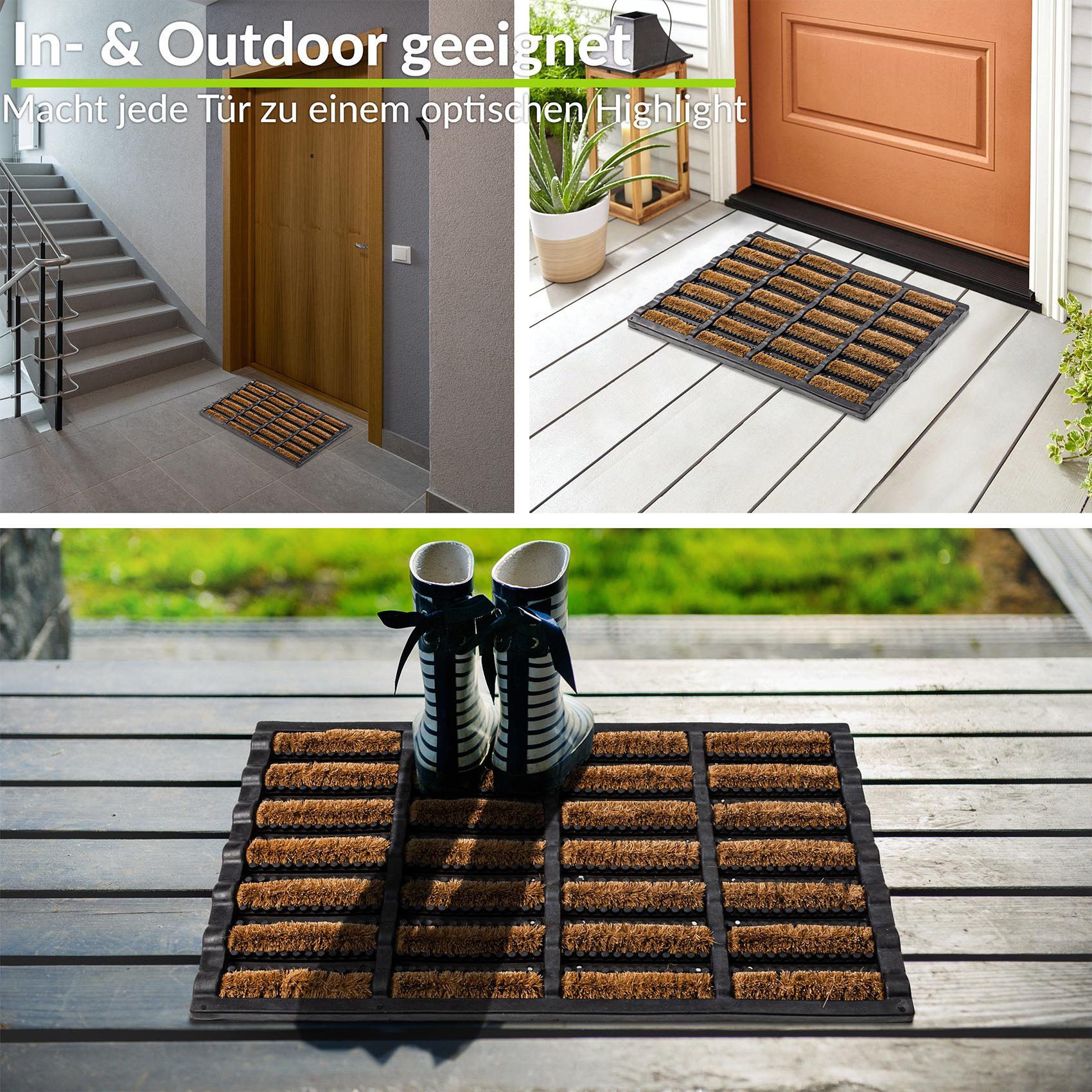 Kokosmatte Gummi Kokos Fußmatte Eco-Natur Schmutzfangmatte 40x60cm