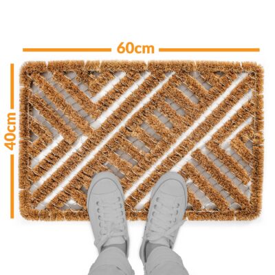 Kokosmatte Drahtgittermatte Kokos Schmutzfangmatte Fußmatte Eco-Natur Beige 40x60cm