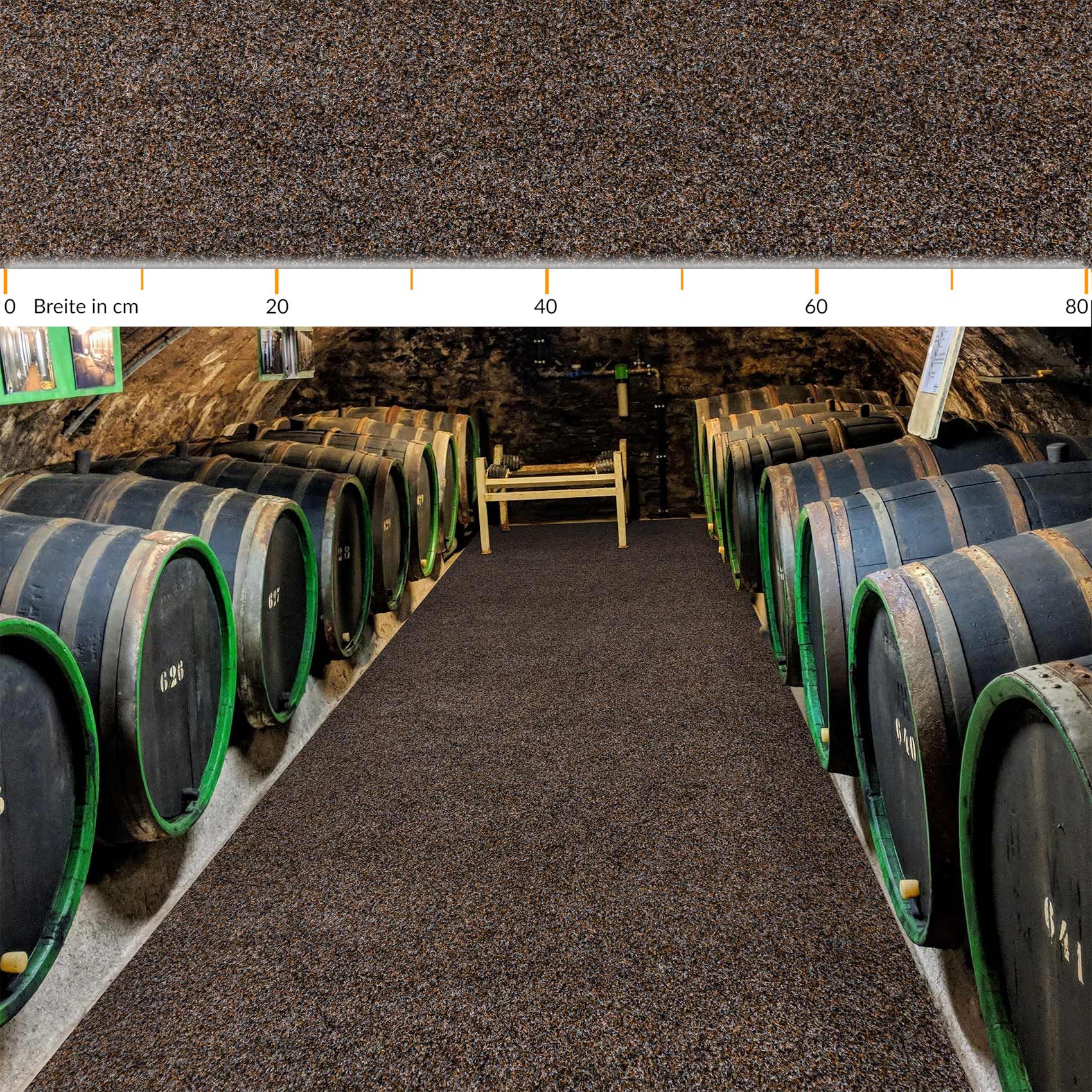 Schmutzfangteppich Sauberlaufmatte Flur Teppich Teppichläufer Läufer Flur POET Breite 80cm Braun