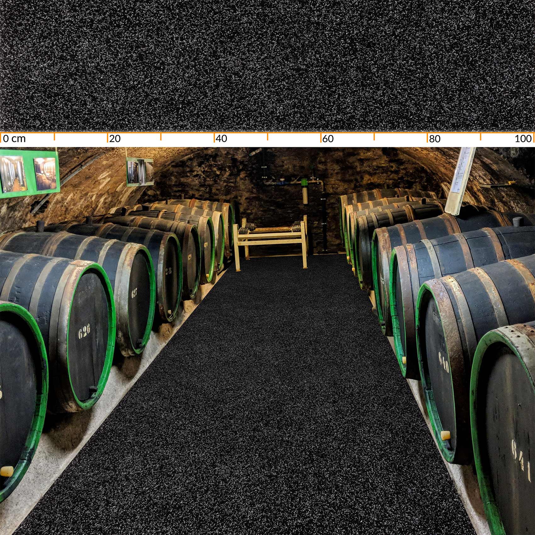 POETSCHW_20 Schmutzfangteppich Sauberlaufmatte Flur Teppich Teppichläufer Läufer Flur POET Breite 160cm Schwarz