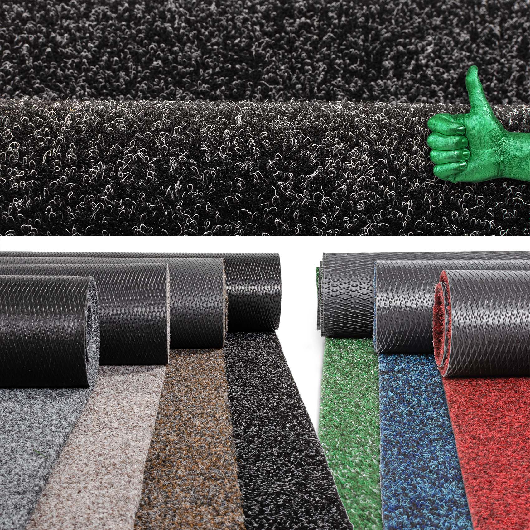 POETSCHW_40 Schmutzfangteppich Sauberlaufmatte Flur Teppich Teppichläufer Läufer Flur POET Breite 160cm Schwarz