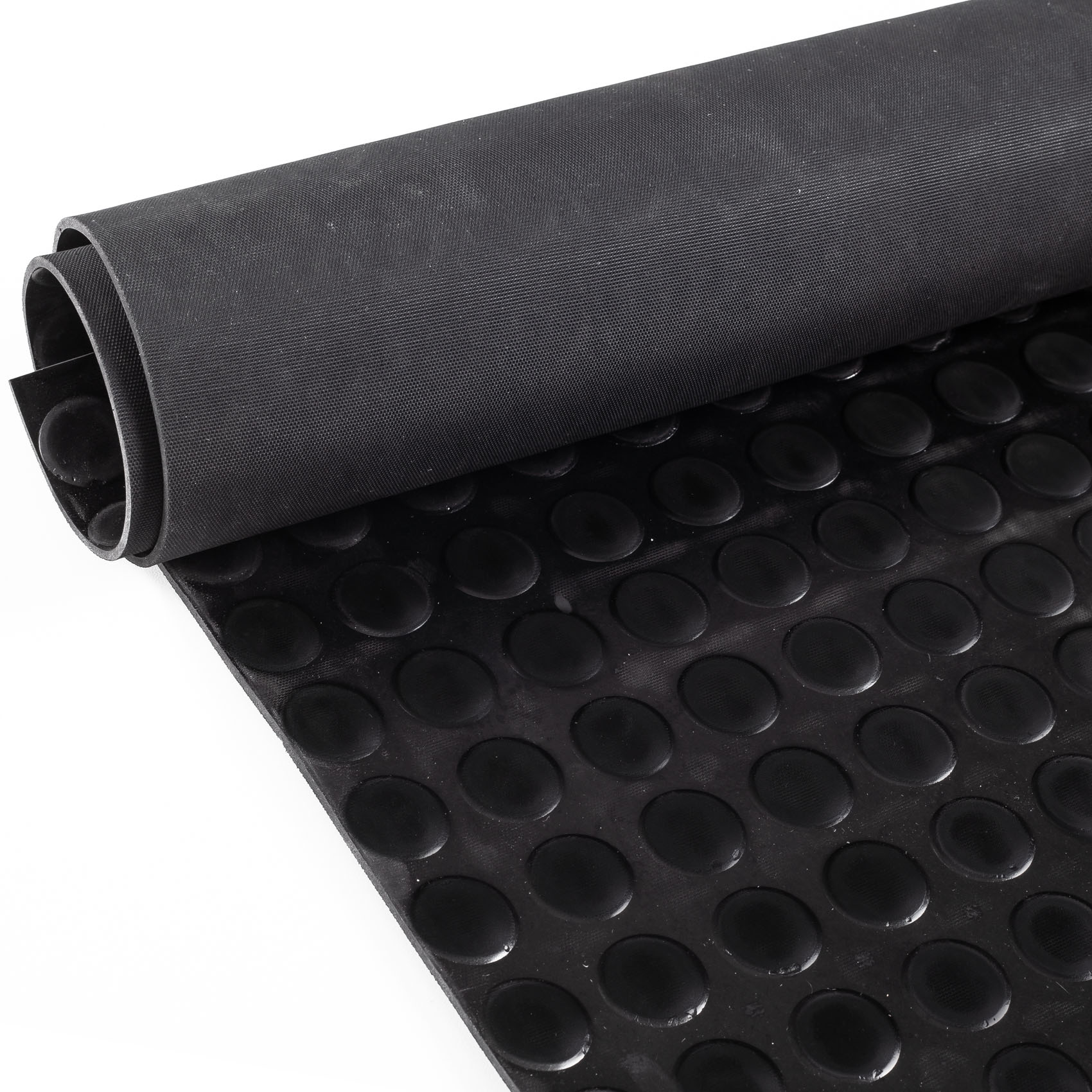 SBR Gummimatte Meterware Bodenbelag Noppenmatte Schwarz Stärke: 3mm 100cm Breite