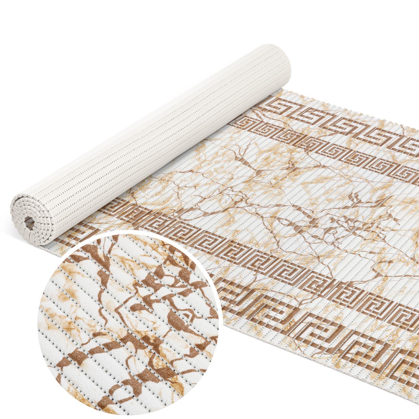 Weichschaummatte Bad Weichschaum Badematte Breite 65cm Marmor Beige