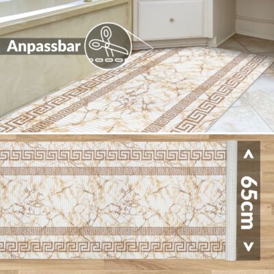 Weichschaummatte Bad Weichschaum Badematte Breite 65cm Marmor Beige