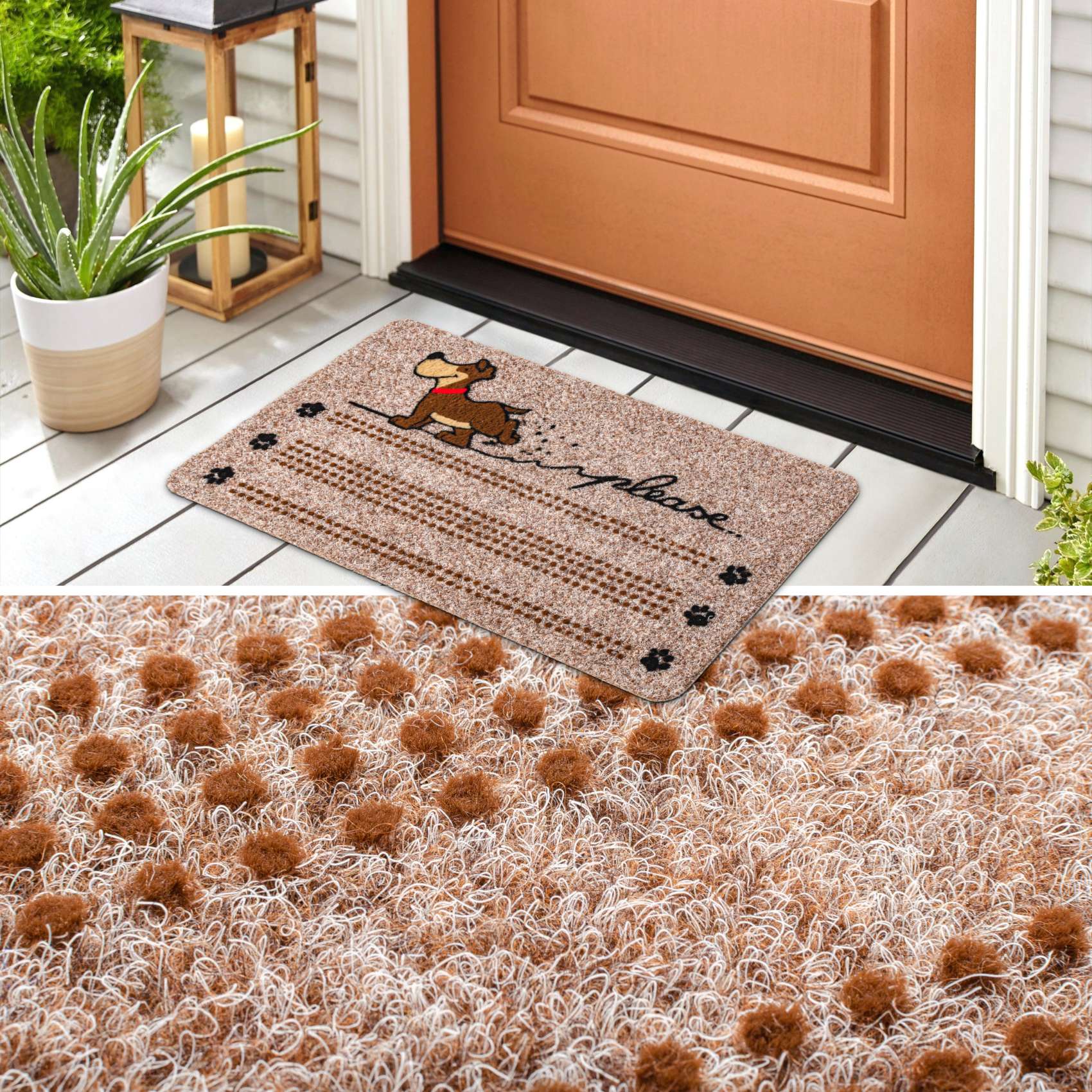 EF21222_50 Fußmatte Schmutzfangmatte Türvorleger rutschfest Hund 40x70cm