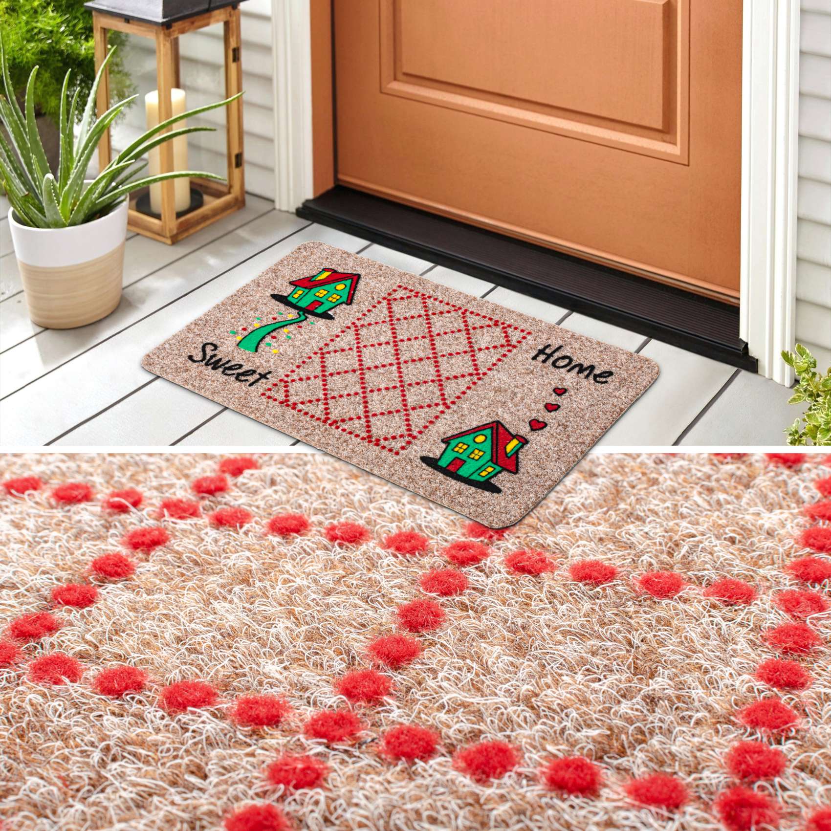 Fußmatte Schmutzfangmatte Türvorleger rutschfest Sweet Home 40x70cm