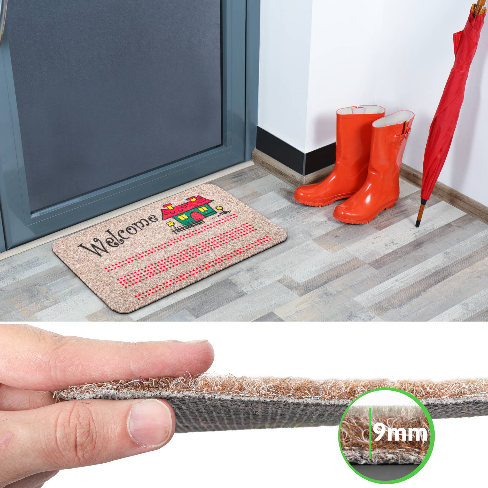 EF21936_40 Schmutzfangmatte Fußmatte Türvorleger rutschfest Welcome Home 40x70cm