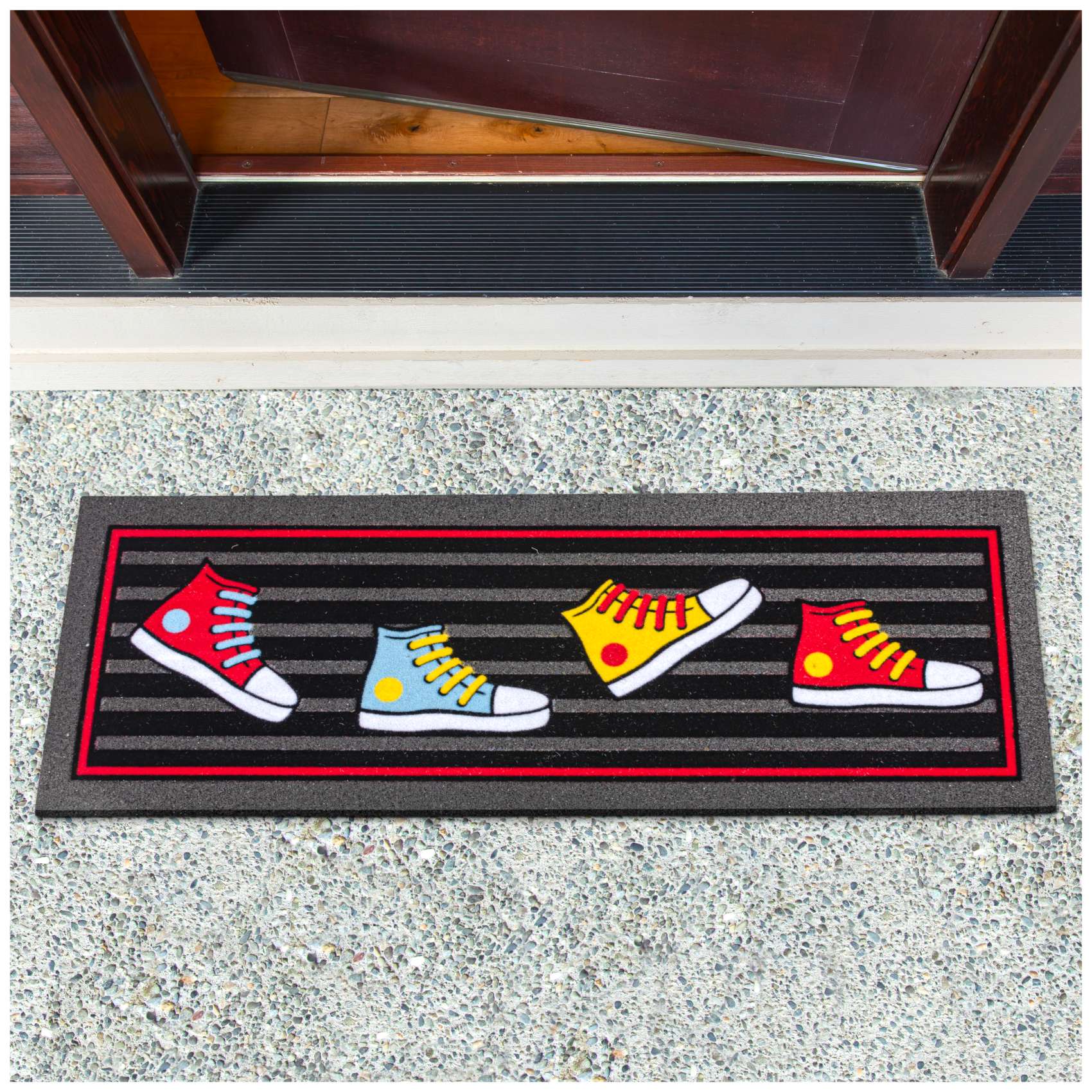 Schmutzfangmatte Fußmatte Türvorleger rutschfest Sneaker 25x68cm