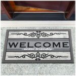Schmutzfangmatte Fußmatte Türvorleger rutschfest Welcome Friendly Grau 40x68cm