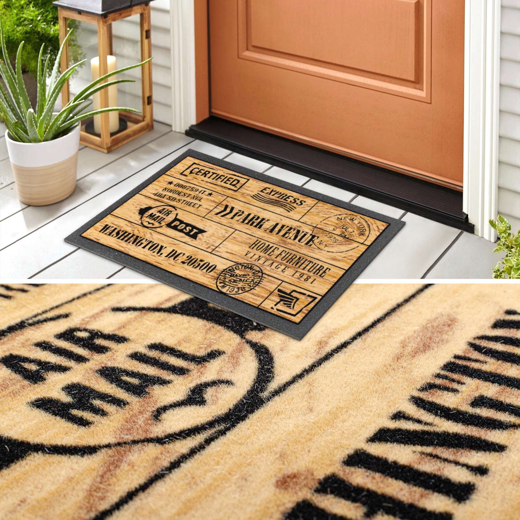 Schmutzfangmatte Fußmatte Türvorleger rutschfest Wood Industry 40x68cm
