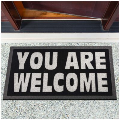 Schmutzfangmatte Fußmatte Türvorleger rutschfest You are Welcome – Glitzer 40x68cm