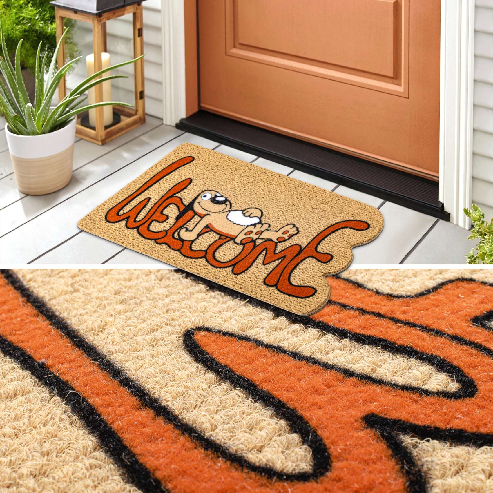 EF20733_50 Schmutzfangmatte Fußmatte Türvorleger rutschfest Welcome – Hund 40x70cm