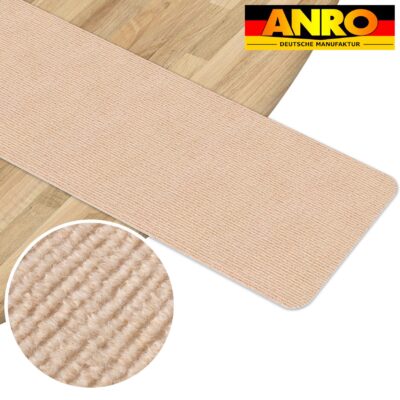 Treppenteppich Stufenmatte Treppenstufen Teppich selbsthaftend Stufenmatte Rechteckig NEMESIS Creme