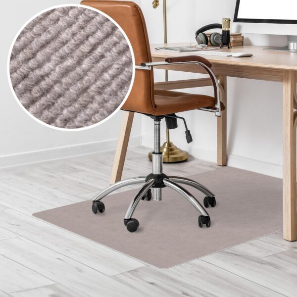 Bodenschutzmatte Bürostuhlunterlage Schreibtischstuhl Unterlage Teppich selbsthaftend NEMESIS Beige – 090x120cm