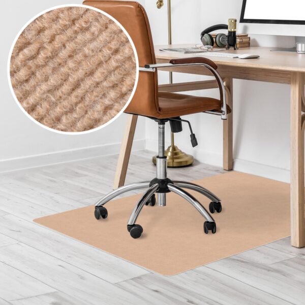 Bodenschutzmatte Bürostuhlunterlage Schreibtischstuhl Unterlage Teppich selbsthaftend NEMESIS Hellbraun – 090x120cm