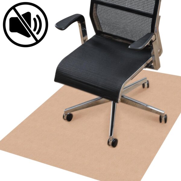 Bodenschutzmatte Bürostuhlunterlage Schreibtischstuhl Unterlage Teppich selbsthaftend NEMESIS Hellbraun – 090x120cm