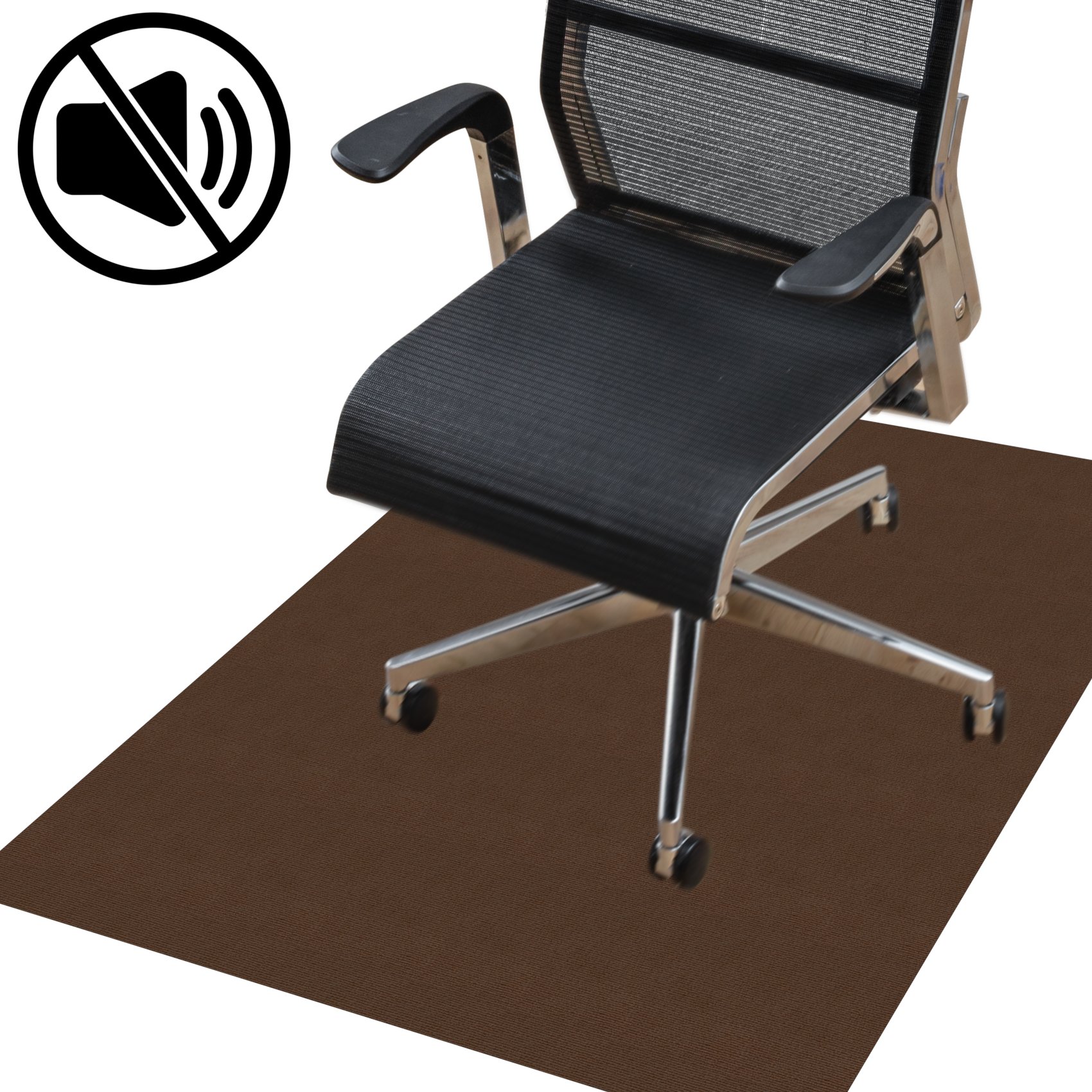 NEMCHOK-RE_60 Bodenschutzmatte Bürostuhlunterlage Schreibtischstuhl Unterlage Teppich selbsthaftend NEMESIS Schoko