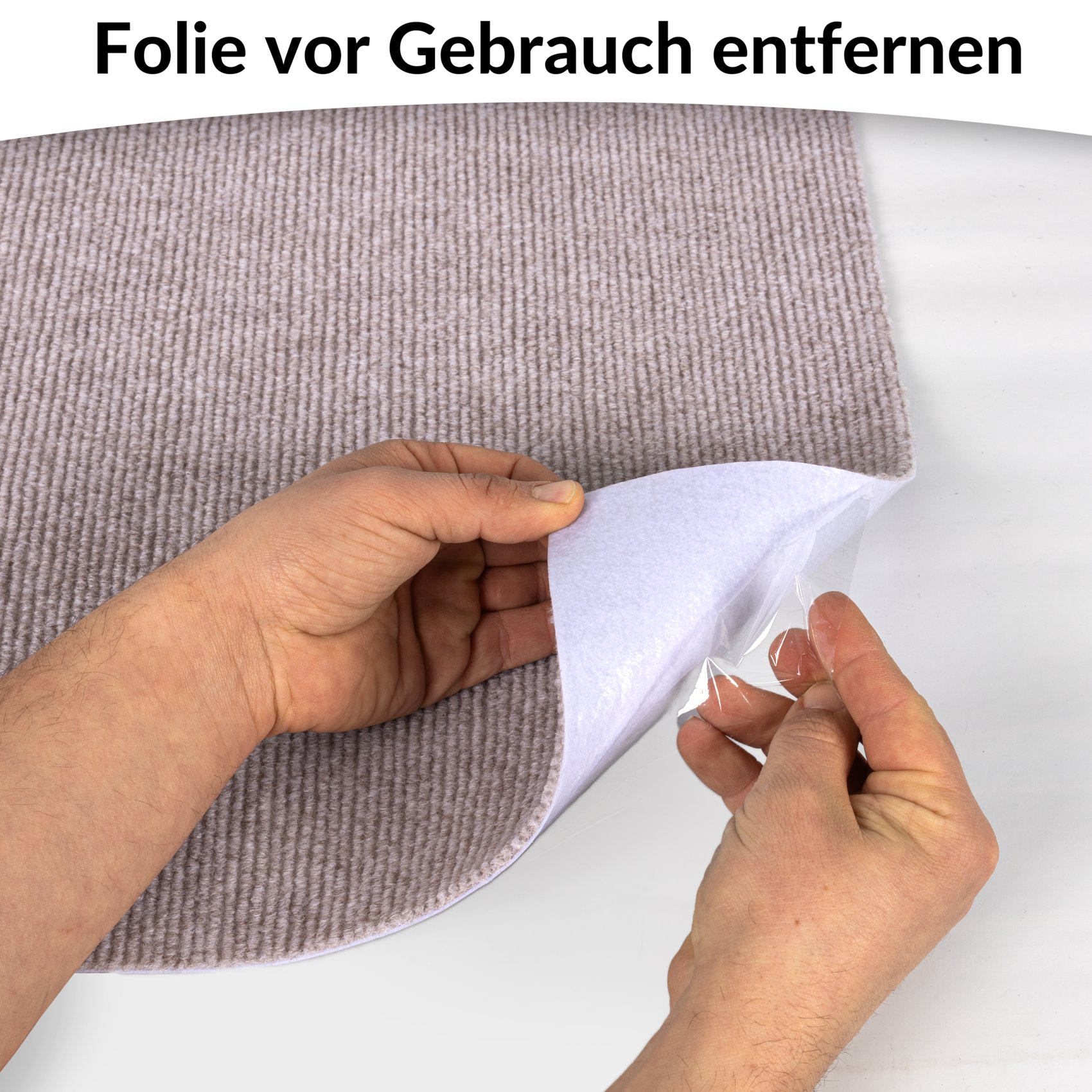 NEMBEIG_30 Antirutschmatte Bodenmatte selbsthaftend Teppich Bodenbelag in Meterware Beige
