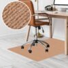 Bodenschutzmatte Bürostuhlunterlage Schreibtischstuhl Unterlage Teppich selbsthaftend NEMESIS Hellbraun – 090x120cm