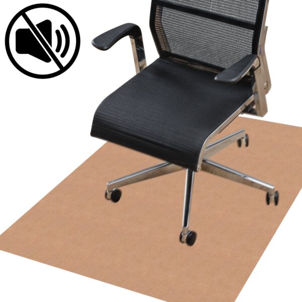 Bodenschutzmatte Bürostuhlunterlage Schreibtischstuhl Unterlage Teppich selbsthaftend NEMESIS Hellbraun – 090x120cm