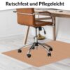 Bodenschutzmatte Bürostuhlunterlage Schreibtischstuhl Unterlage Teppich selbsthaftend NEMESIS Hellbraun – 090x120cm