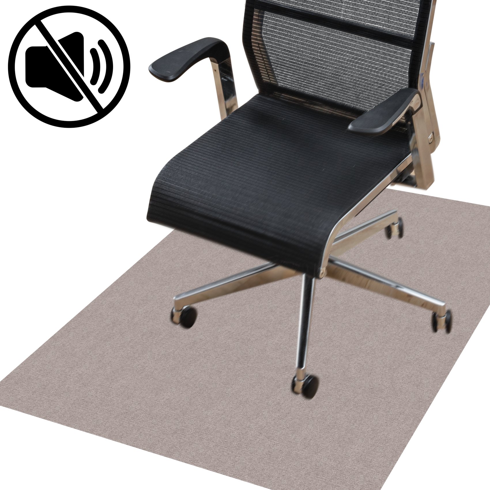 NEMBEIG-RE_60 Bodenschutzmatte Bürostuhlunterlage Schreibtischstuhl Unterlage Teppich selbsthaftend NEMESIS Beige