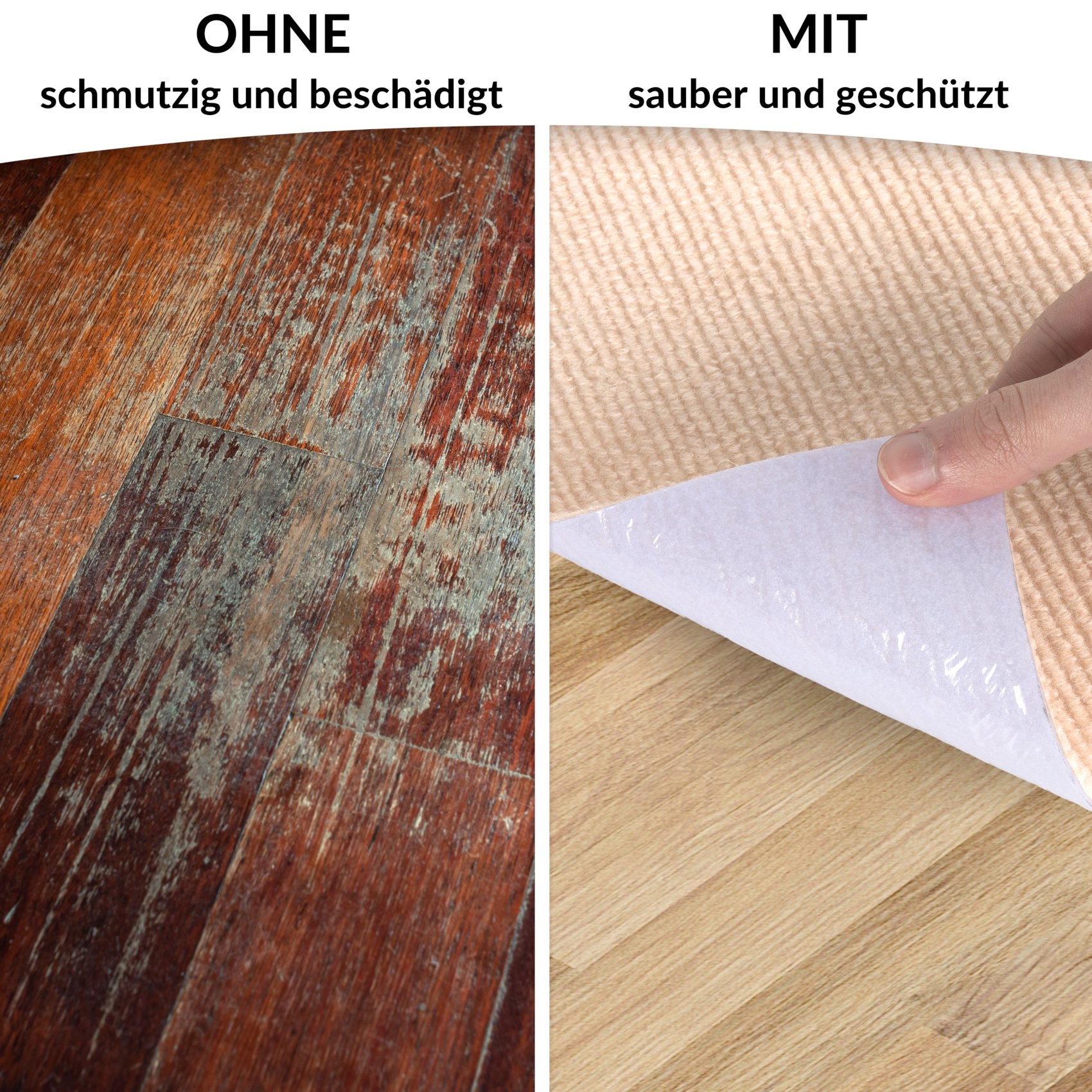 NEMCREM-RE_40 Bodenschutzmatte Bürostuhlunterlage Schreibtischstuhl Unterlage Teppich selbsthaftend NEMESIS Creme