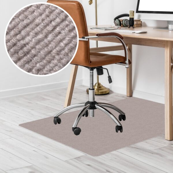 Bodenschutzmatte Bürostuhlunterlage Schreibtischstuhl Unterlage Teppich selbsthaftend NEMESIS Beige – 090x120cm