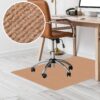 Bodenschutzmatte Bürostuhlunterlage Schreibtischstuhl Unterlage Teppich selbsthaftend NEMESIS Hellbraun – 090x120cm