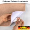 Bodenschutzmatte Bürostuhlunterlage Schreibtischstuhl Unterlage Teppich selbsthaftend NEMESIS Hellbraun – 090x120cm