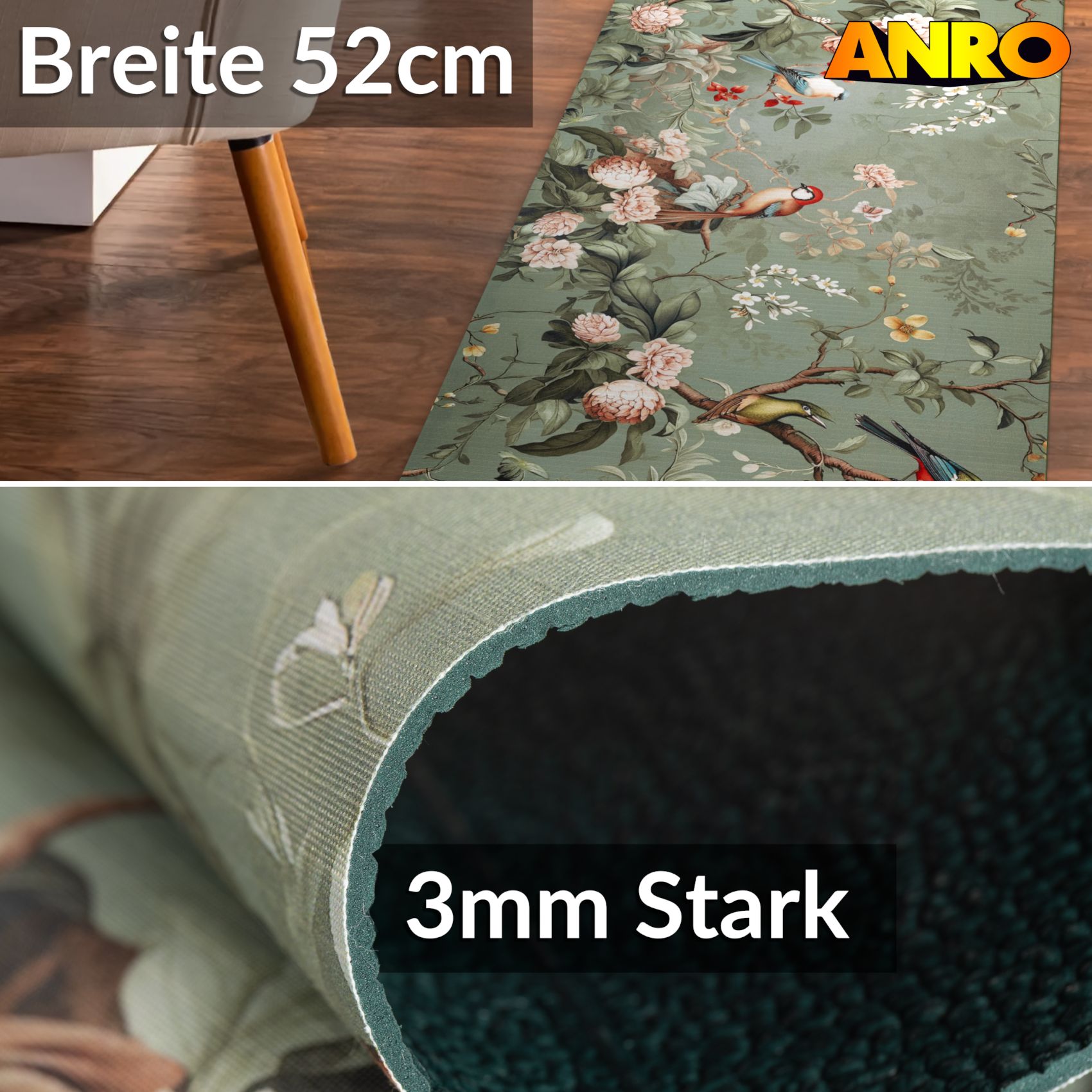 SPRINT84_30 Küchenläufer Küchenteppich Läufer Flur Teppichläufer Sprinty Monet 52cm Breite