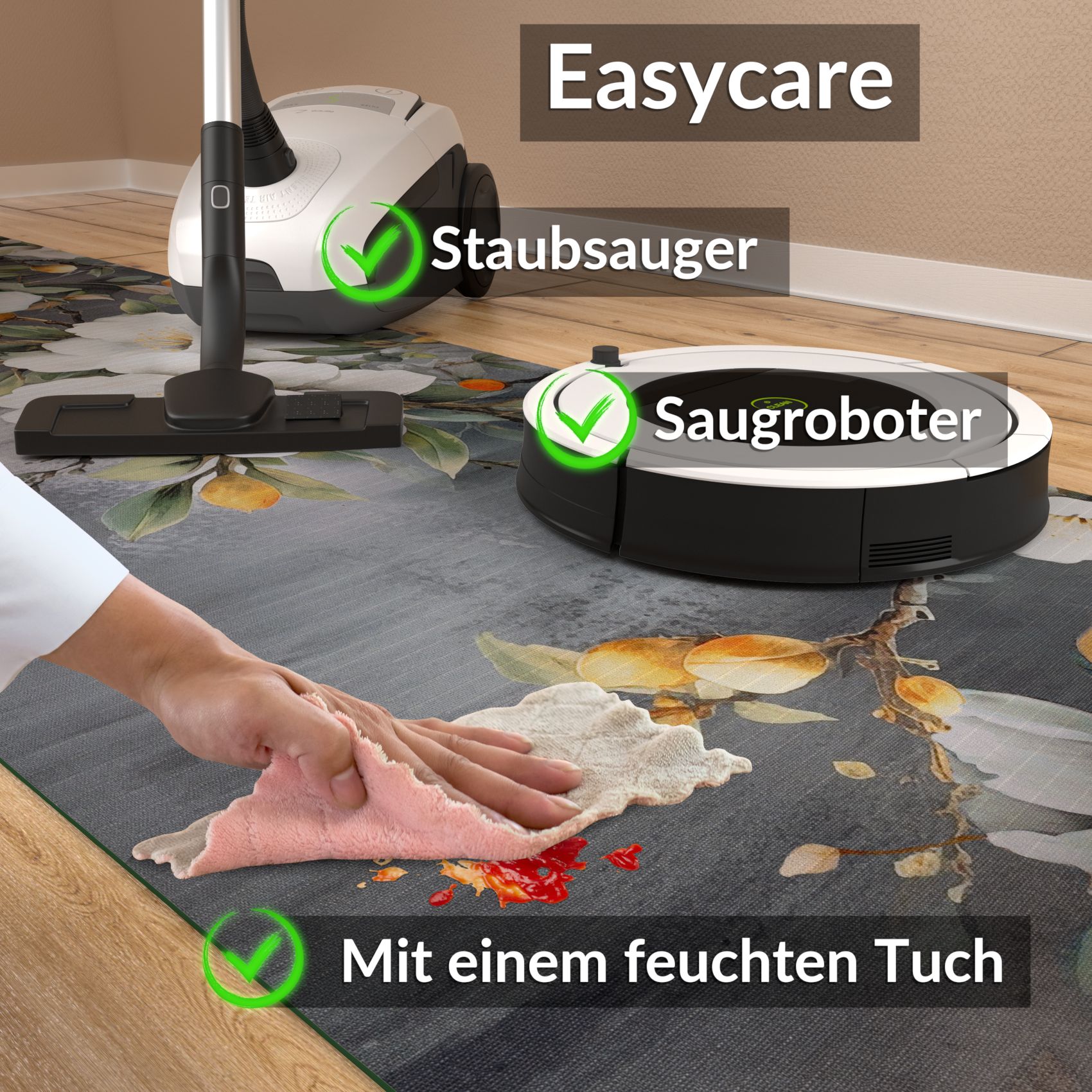 Küchenläufer Küchenteppich Läufer Flur Teppichläufer Sprinty Sara 52cm Breite