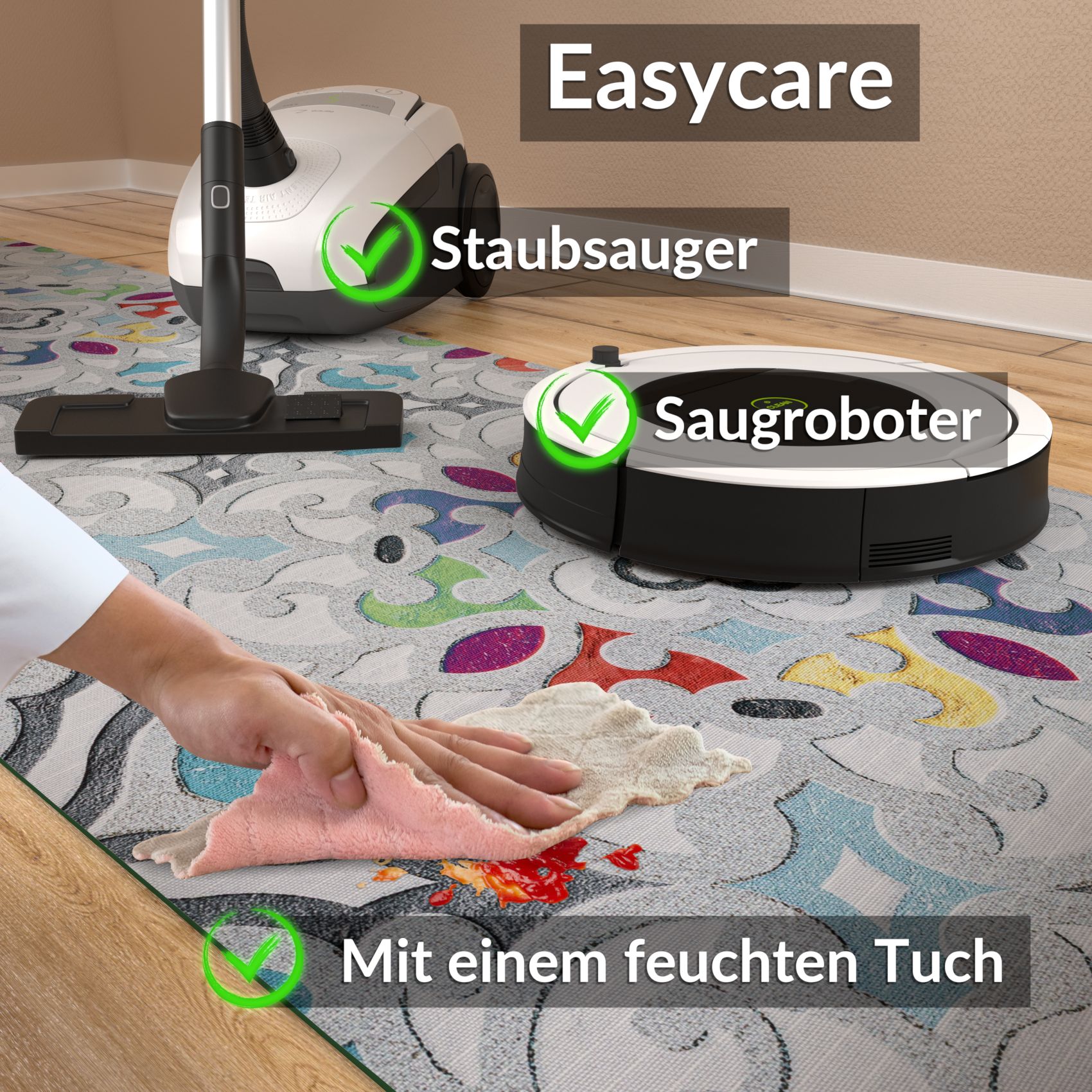 Küchenläufer Küchenteppich Läufer Flur Teppichläufer Sprinty Valentina 52cm Breite