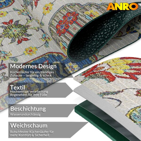 Küchenläufer Küchenteppich Läufer Flur Teppichläufer Sprinty Vita 52cm Breite